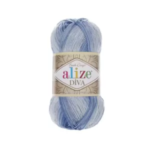 Alize Diva Batik 3282 fehér - kék melír