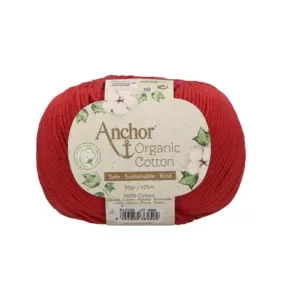 Anchor Organic Cotton 1025 élénk piros
